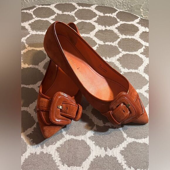 Via Spiga Flats with Decorative Buckle cinnamon suede excellent coquette girl - Picture 5 of 16